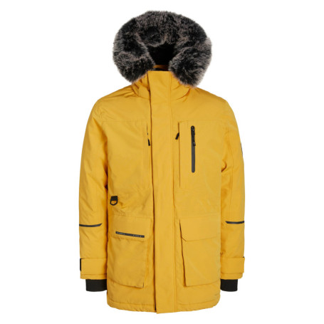 Parka jaune unie coupe droite avec col à...