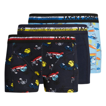 Lot de 3 boxers, marine et bleu ciel avec...