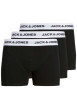 Thumbnail Lot de 3 boxers noirs unis avec bande élastiquée blanche et branding noir