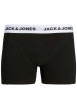 Thumbnail Lot de 3 boxers noirs unis avec bande élastiquée blanche et branding noir - Image 2