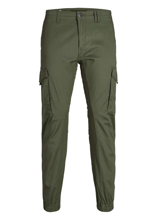 Pantalon Cargo Paul Flake en coton mélangé kaki uni avec une coupe slim
