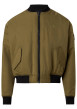 Thumbnail Bomber kaki uni coupe bombers avec un col teddy reversible