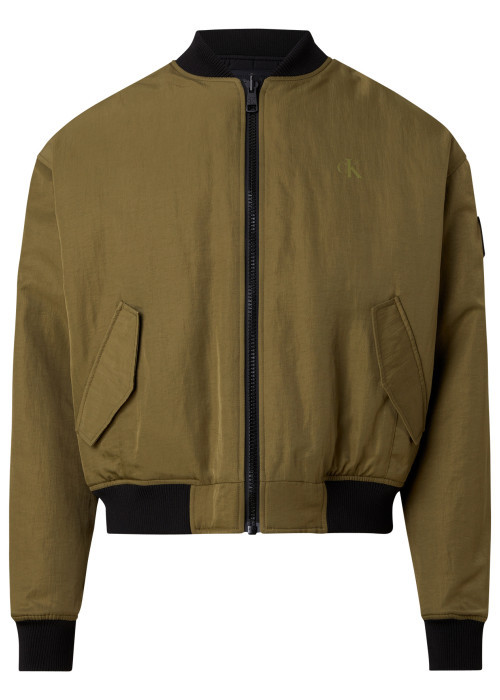 Bomber kaki uni coupe bombers avec un col teddy...