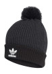 Thumbnail Bonnet noir à pompon et à revers avec logo cousu à l'avant