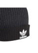 Thumbnail Bonnet noir à pompon et à revers avec logo cousu à l'avant - Image 2