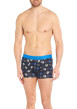 Thumbnail Boxer classique en coton marine imprimé coqs blancs et bleus - Image 2