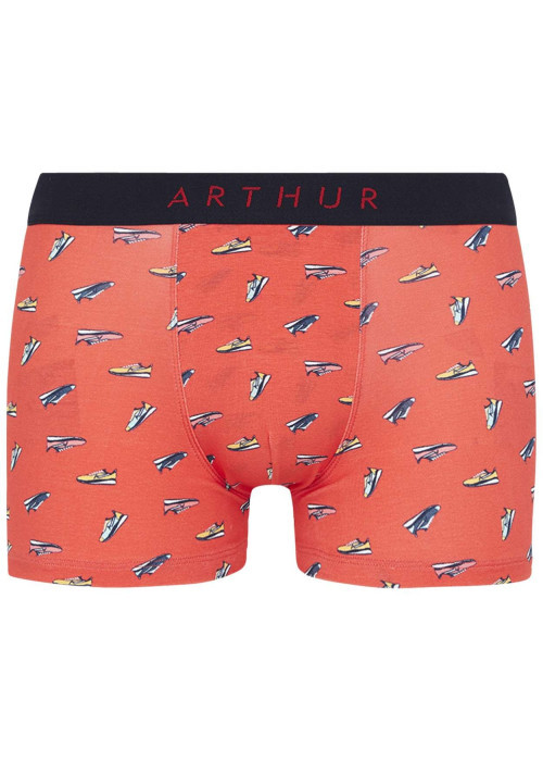 Boxer classique en coton rouge imprimé baskets all over avec taille élastiquée
