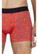 Thumbnail Boxer classique en coton rouge imprimé baskets all over avec taille élastiquée - Image 5