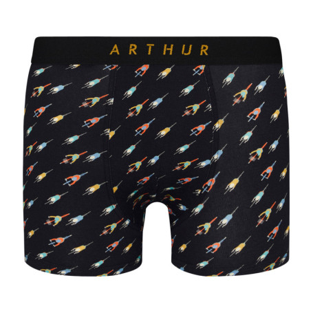 Boxer classique en coton noir imprimé cycliste...
