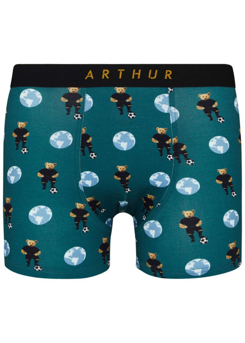 Boxer classique en coton sapin imprimé ours footballer