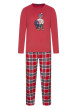 Thumbnail Pyjama Long en coton rouge vichy coupe régular avec un col rond et une ceinture rouge
