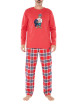 Thumbnail Pyjama Long en coton rouge vichy coupe régular avec un col rond et une ceinture rouge - Image 4