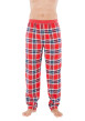 Thumbnail Pyjama Long en coton rouge vichy coupe régular avec un col rond et une ceinture rouge - Image 5