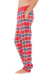 Thumbnail Pyjama Long en coton rouge vichy coupe régular avec un col rond et une ceinture rouge - Image 6