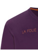 Thumbnail Pyjama long avec un t-shirt violet uni et un pantalon à carreaux - Image 3