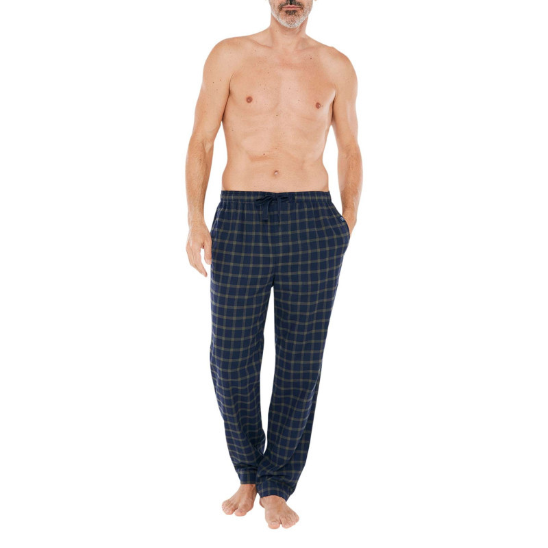 Arthur - Pantalon De Pyjama En Coton Marine Vichy Avec Une Coupe Droite Et Des Boutons à La Taille - Marine Arthur - Pantalon De Pyjama En Coton Marine Vichy Avec Une Coupe Droite Et Des Boutons à La Taille - Marine