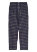 Thumbnail Pantalon de pyjama en coton marine vichy avec une coupe droite et des boutons à la taille - Image 3