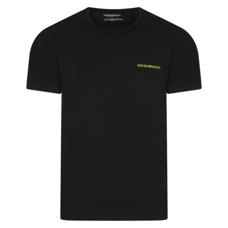Lot de 2 T-shirts en coton noir uni à coupe...
