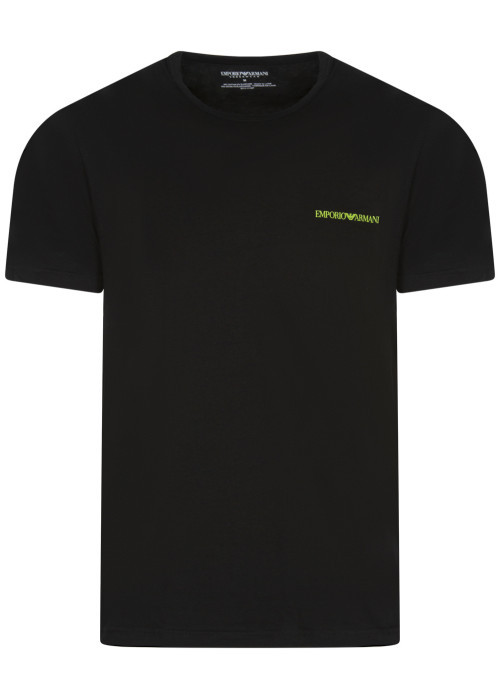 Lot de 2 T-shirts en coton noir uni à coupe droite et col rond
