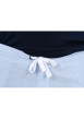 Thumbnail Ensemble pyjama long en coton biologique bleu marine à pantalon motif Vichy ciel à coupe fermée - Image 5