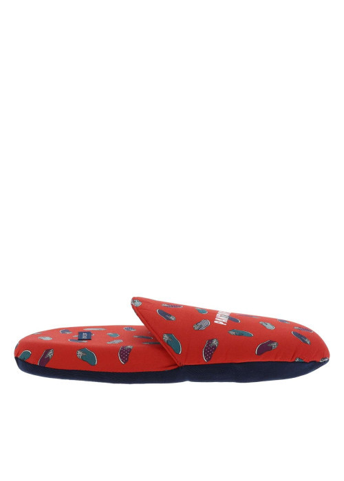 Pantoufles ouvertes Pantouflard rouges à motif pantoufles multicolores