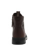 Thumbnail Bottines en cuir marron à talon plat avec des lacets et un zip latéral - Image 10