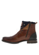 Thumbnail Bottines en cuir marron fourrées avec empiècements foncées, lacets tressés marrons et fermeture zippée - Image 3