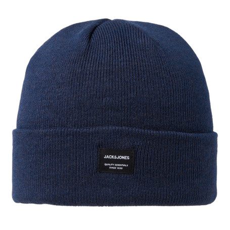 Bonnet bleu uni en maille avec étiquette...