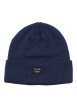 Thumbnail Bonnet bleu uni en maille avec étiquette iconique sur l'ourlet - Image 3