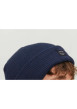 Thumbnail Bonnet bleu uni en maille avec étiquette iconique sur l'ourlet - Image 5