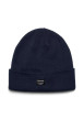 Thumbnail Bonnet bleu uni en maille avec étiquette iconique sur l'ourlet - Image 6