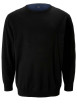 Thumbnail Pull noir pour homme en coton en maille piquée coupe droite
