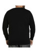 Thumbnail Pull noir pour homme en coton en maille piquée coupe droite - Image 2