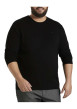 Thumbnail Pull noir pour homme en coton en maille piquée coupe droite - Image 3