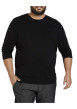 Thumbnail Pull noir pour homme en coton en maille piquée coupe droite - Image 4