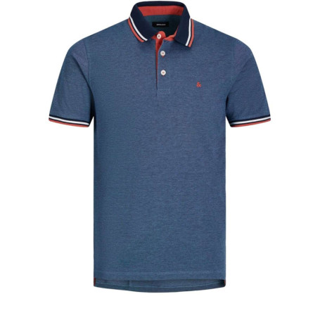 Polo bleu pour homme avec logo en coton coupe...