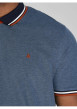Thumbnail Polo bleu pour homme avec logo en coton coupe droite PAULOS - Image 4