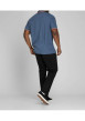 Thumbnail Polo bleu pour homme avec logo en coton coupe droite PAULOS - Image 5