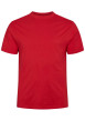 Thumbnail T-shirt rouge uni en coton avec une coupe droite et un col rond