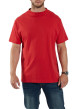 Thumbnail T-shirt rouge uni en coton avec une coupe droite et un col rond - Image 2
