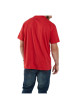 Thumbnail T-shirt rouge uni en coton avec une coupe droite et un col rond - Image 3