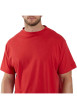 Thumbnail T-shirt rouge uni en coton avec une coupe droite et un col rond - Image 4