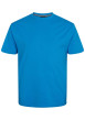 Thumbnail T-shirt bleu uni en coton avec un col rond et une coupe droite