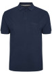 Thumbnail Polo en coton maille piquée marine avec une coupe droite et un col boutonné