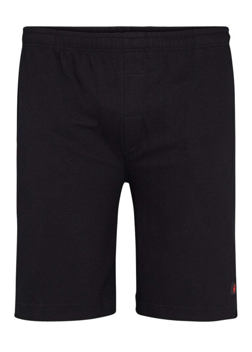 Short de survêtement noir en coton avec une taille élastiquée