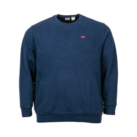Sweat grande taille marine en coton uni avec...