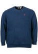 Thumbnail Sweat grande taille marine en coton uni avec logo coupe droite col rond