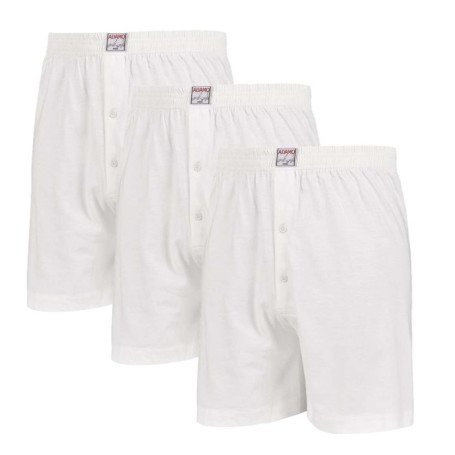 Lot de 3 caleçons en coton blanc unis à coupe...