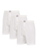 Thumbnail Lot de 3 caleçons en coton blanc unis à coupe large et une fermeture boutonnée