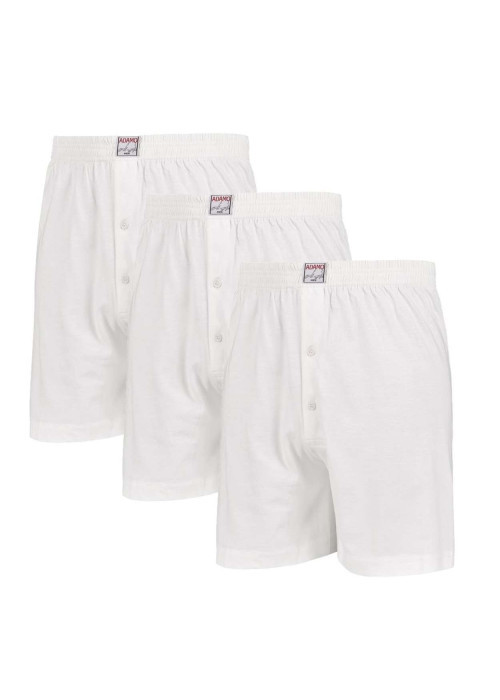 Lot de 3 caleçons en coton blanc unis à coupe large et une fermeture boutonnée